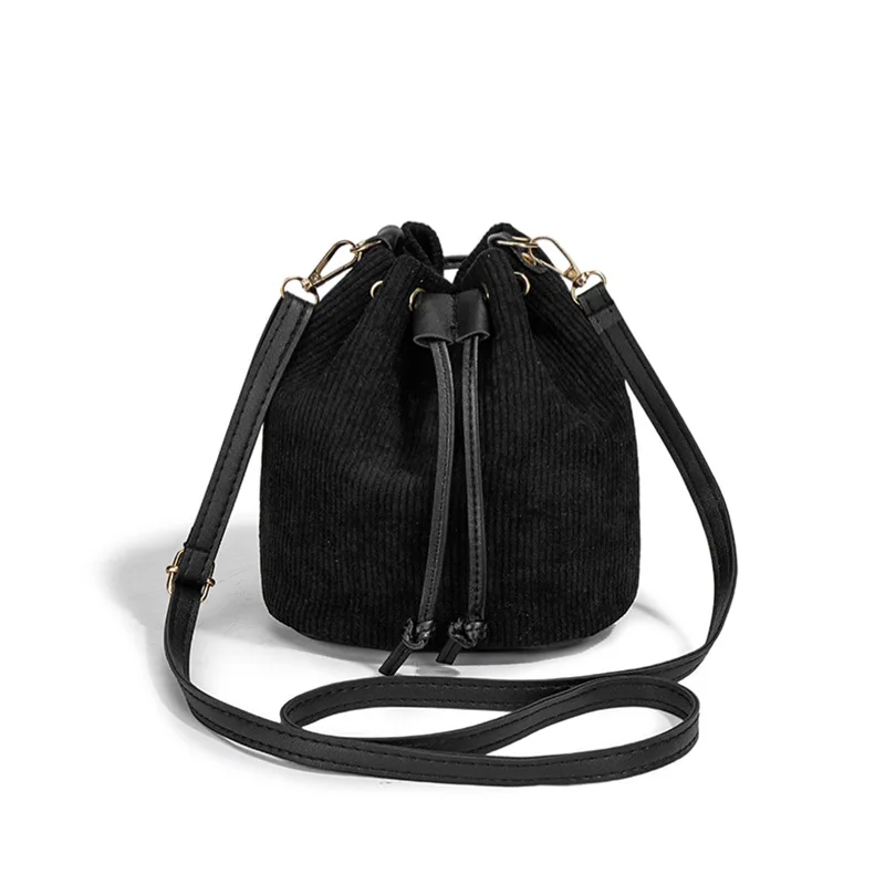 

Bundle Pocket Velvet Crossbody Bag Commute Handbag Drawstring Bucket Bag Messenger Bag Large Capacity Shoulder Bag Girls