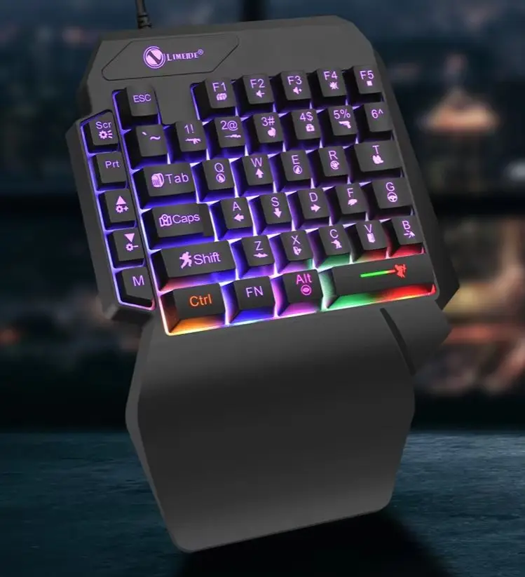 40-Keys Single Hand One Handedly Mini Gaming Keyboard Ultra-Slim USB Wired Backlight Keyboard For PC Laptop Desktop Smartphone