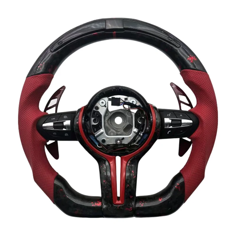 

Качественный оптовый кожаный руль из кованого углеродного волокна со светодиодной подсветкой для BMW F10 F30 3, 4, 5 серии, автомобильный руль