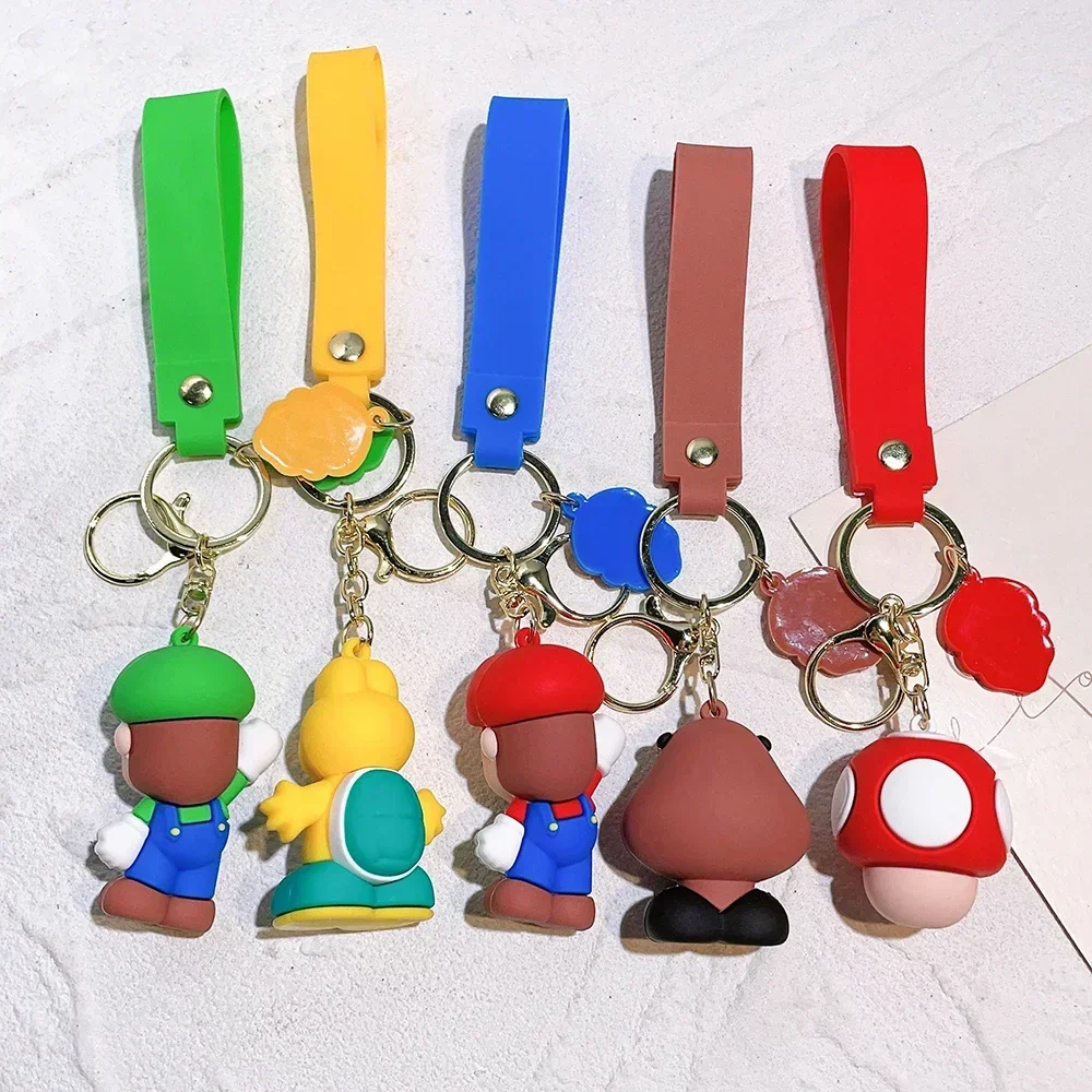 Super Mario Bros brelok PVC figurki zabawki Luigi Koopa Troopa ropucha Goomba Super Mario figurki zawieszki prezenty dla lalek