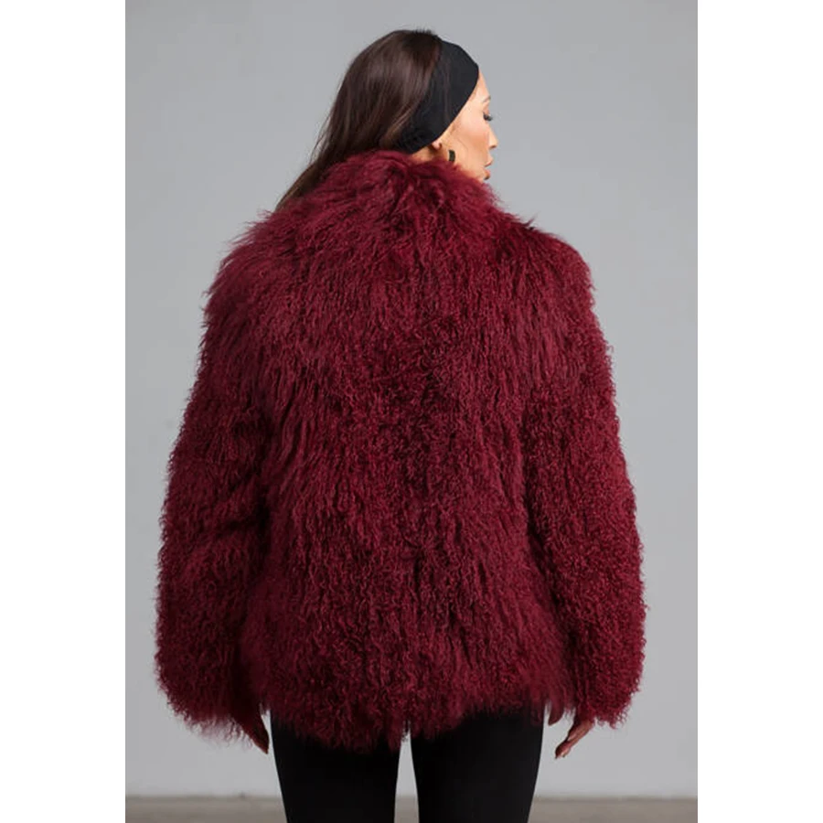 Real Sheepskin Coats For Women Natural Lamb Coats Women Red Tibetan Lamb Coats 2024 New Style Hot Selling