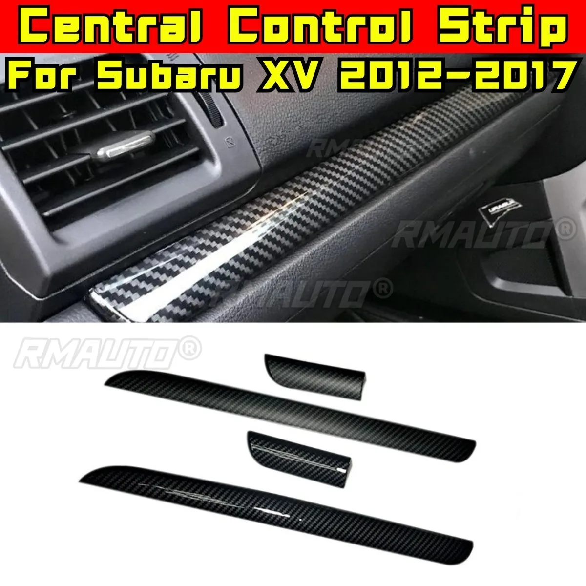 

For Subaru XV 2012-2017 Carbon Fiber Instrument Panel Center Console Brightness Strip Interior Decoration Strip Modification