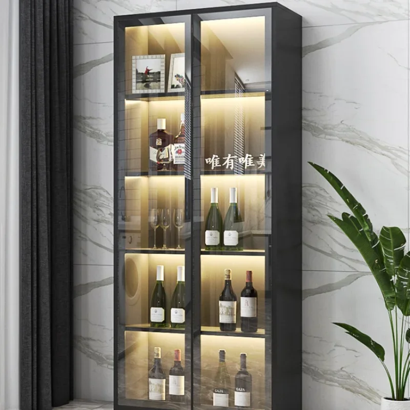 Glass Display Wine Cabinets Wall Kitchen Corner Wooden Living Room Storage Bar Estante Vinos Wine Cabinets Furniture QF50JG