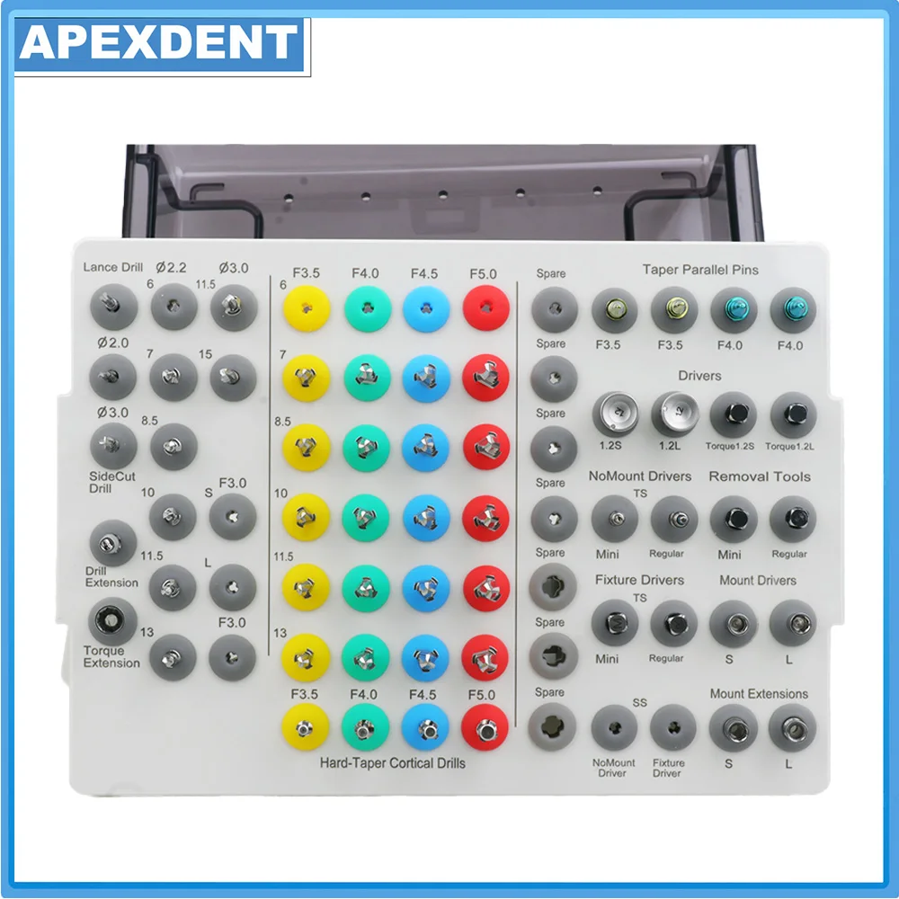 

APEXDENT Dental Implant Digital Guide Surgical Kits Conical Drills Pilot Tissue Punch Drill Dentistry Restoration Tool