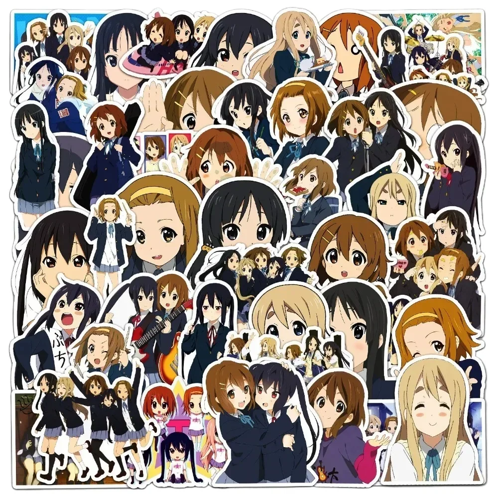 50 pezzi KON! Hirasawa Yui Nakano Azusa Adesivi anime autoadesivi Manga Cartoon Kawaii Disegno Grafitti Doodle Decorazioni