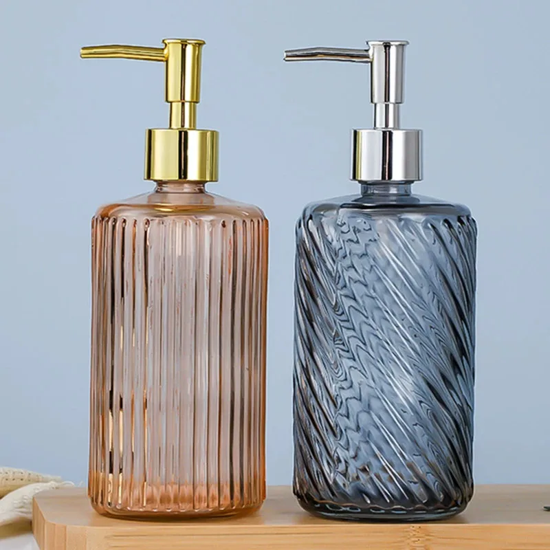 2pcs/pack 500ml Glass Lotion Bottle Hand Sanitizer Bottle Shampoo Bottle Shower Gel Bottle Bathroom Accessories Soap Dispenser