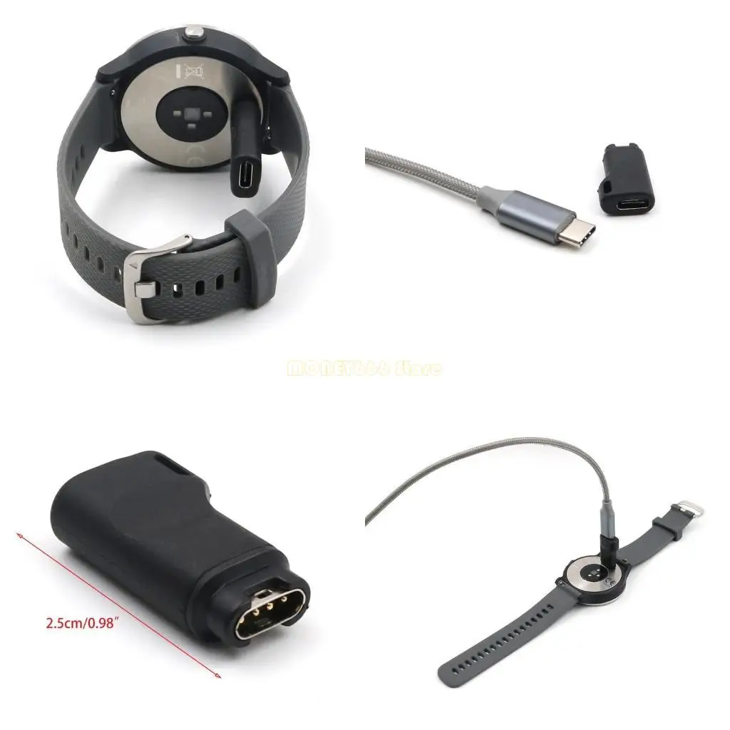 

F62C USB Type C Женский преобразователь заряда для 4PIN для -гармин предшественник 945 Vivoactive3 Trainer Vivoactive 3 для ​​5x