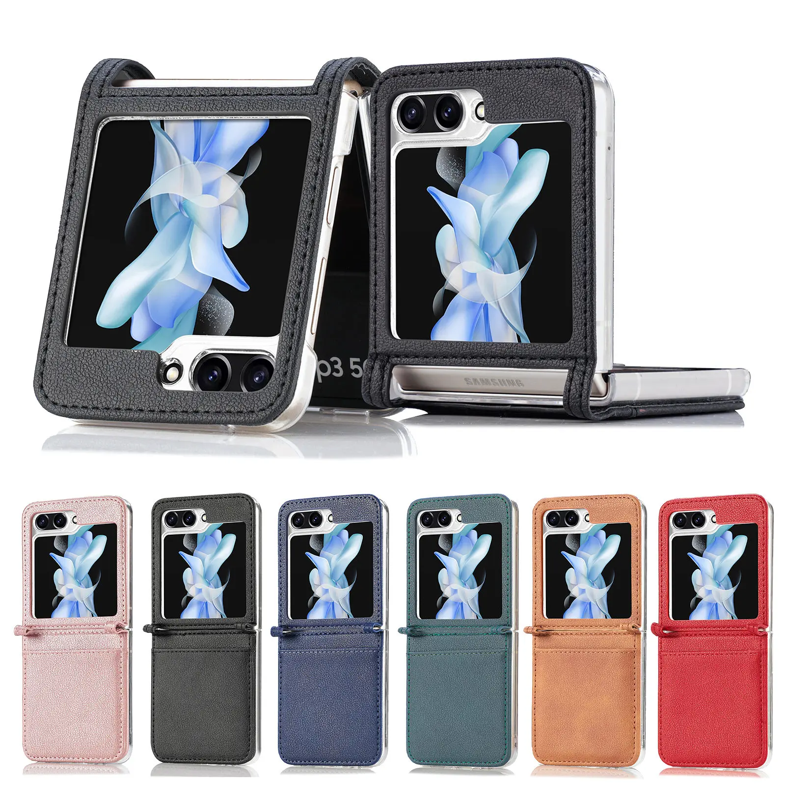 Folding Design Cell Phone Case for Samsung Galaxy Z Flip 6 5 5G Flip6 Flip5 Flip4 Flip3 Flip2 Flip1 Flip 4 3 2 1 Accessories Bag