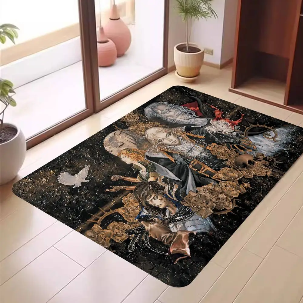 Castlevania Cartoon Floor Mat Non-Slip Laundry Room Mat Laundry Decor Balcony Child Living Room Bedside Mats