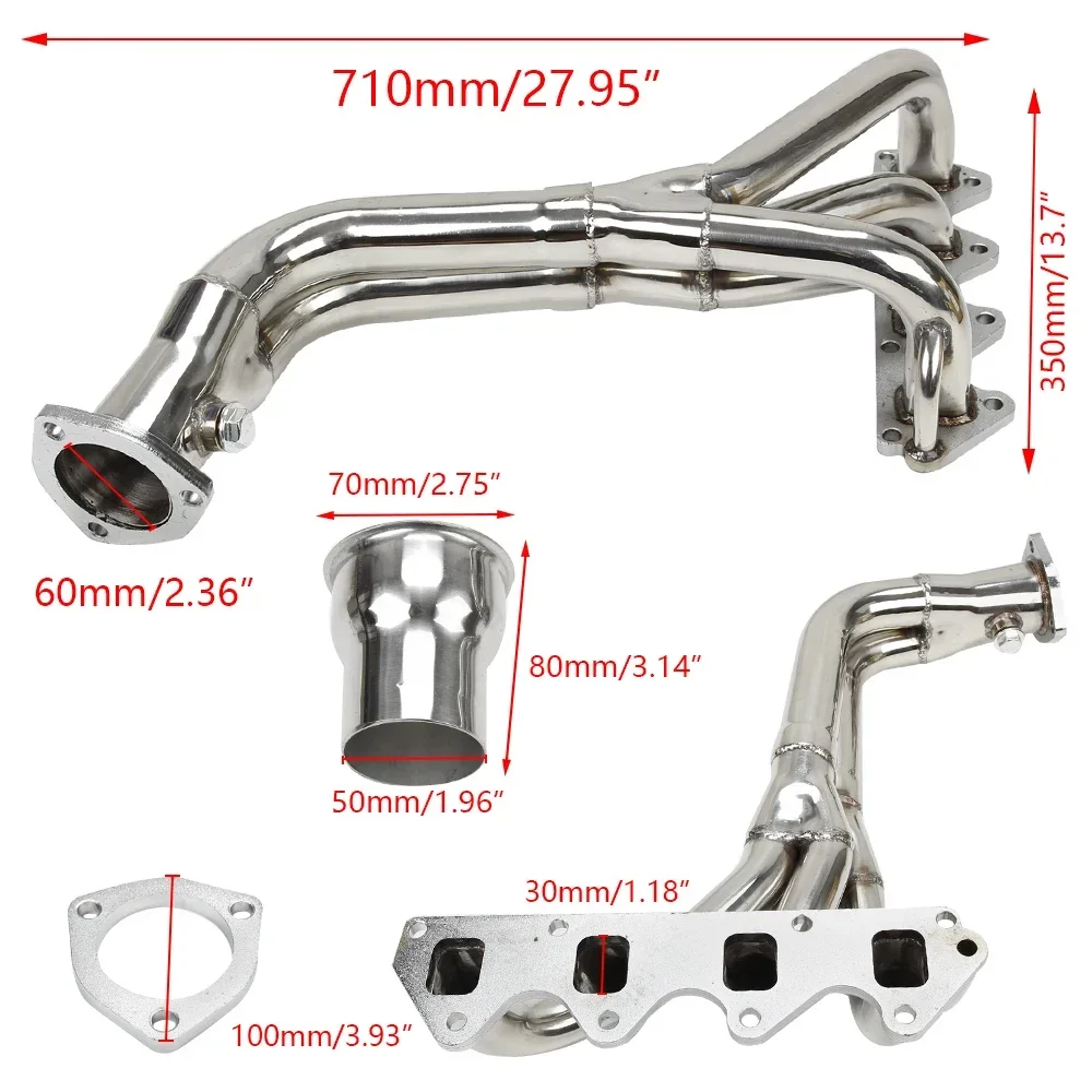 

Exhaust Header For, 1986 1996 Suzuki, Samurai Sidekick Geo, Tracker 1 3L, 1 6L L4