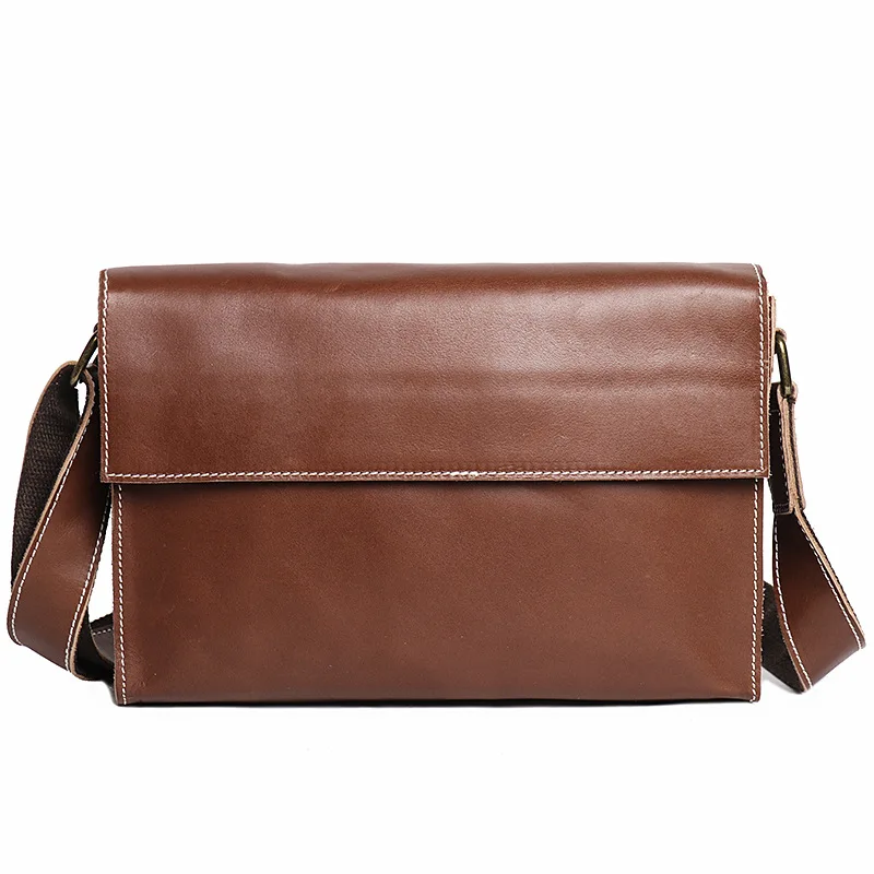 Men's retro simple fashion oblique span multi-functional portable shoulder oblique span leather small square bag