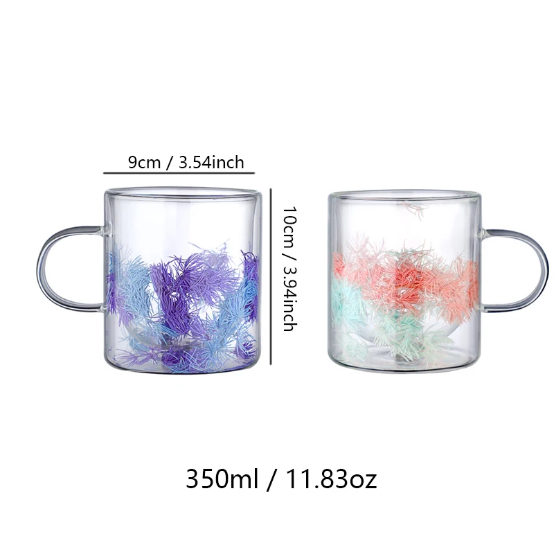 Double Wall Glass Cup Espresso Cups With Handle Milk Latte Cappuccino Tea Water Creative Fillers Couple Mug Festival Gifts 350ml