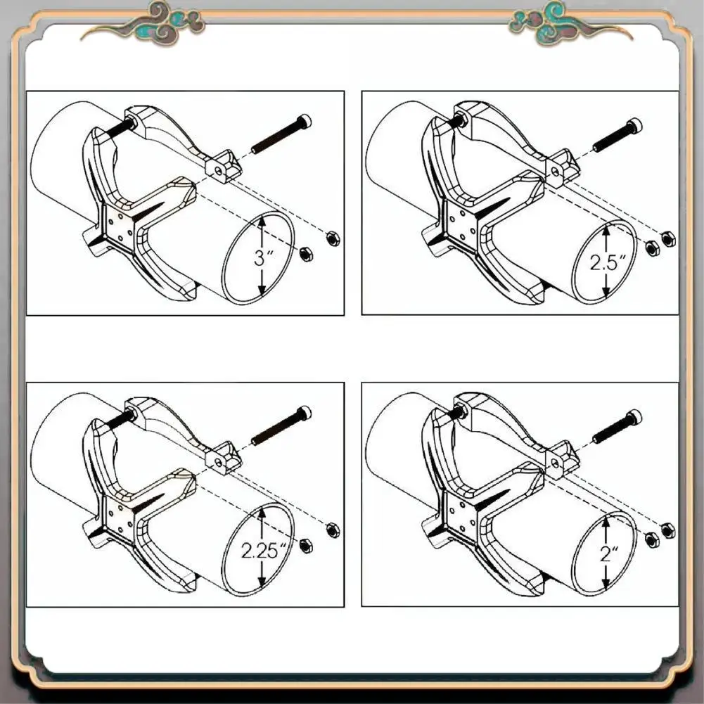 

Reliable-Adjustable LED Work Light Bracket For 2-3 Inch Tube Bumper Bar Tube Roll And Cage Universal X-Clamp Light Mount Mountin