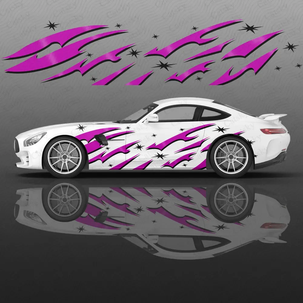 

Abstract Stars and Lines Car Body Sticker Anime Itasha Vinyl Car Side Decal Sticker Car Decor Sticker Cars Protective Film