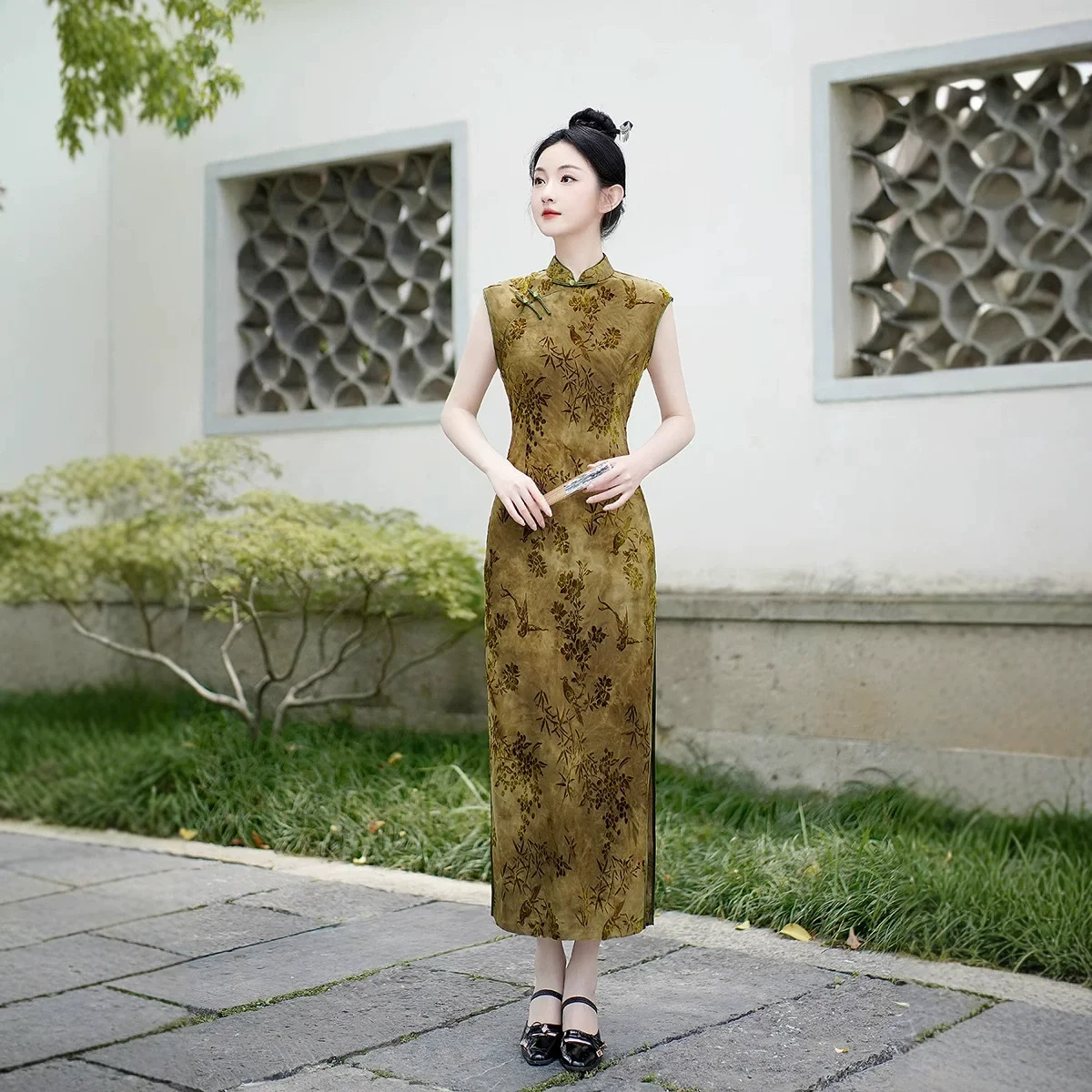 

Новинка 2023 года, лето-осень, Cheongsam без рукавов в китайском стиле, длинное платье для похудения, свадебное банкетное тонкое платье Qipao