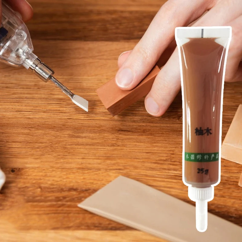 الأثاث الخشبي إعادة طلاء لصق الخشب الطابق الجدول خزانة الباب خدش مزيل سريع إصلاح الطلاء 27 ألوان الشمع للأثاث 25 جرام