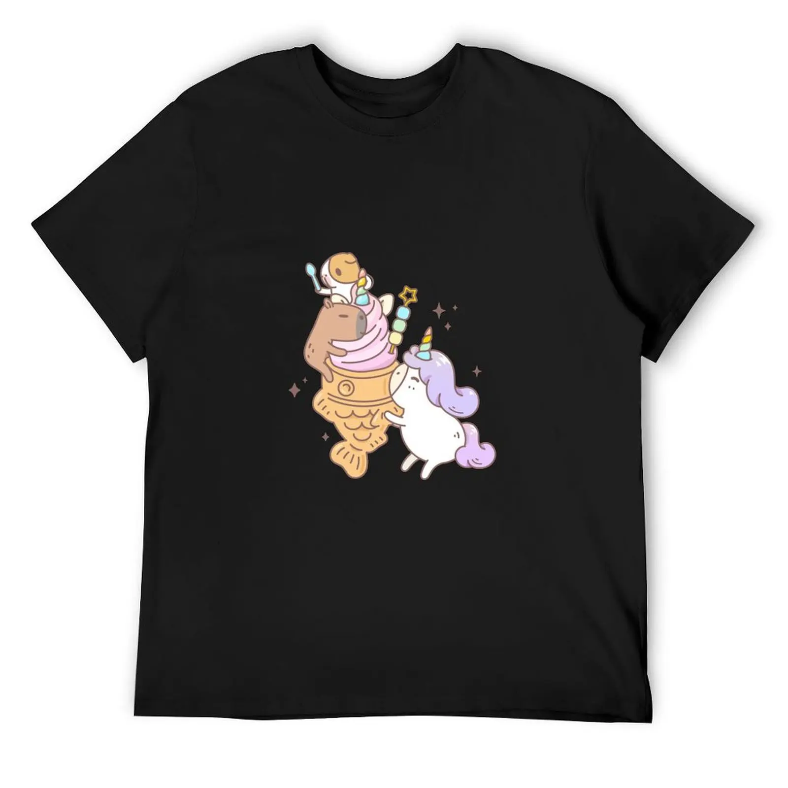 Bubu the Guinea pig, Unicorn Taiyaki Ice-cream T-Shirt anime tshirt cotton graphic tees men tshirt