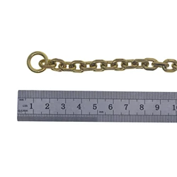 Classic biker Fine solid brass large 9 mm thick Itlay carved oval link necklace wallet jean  pocket watch chain EDC DIY