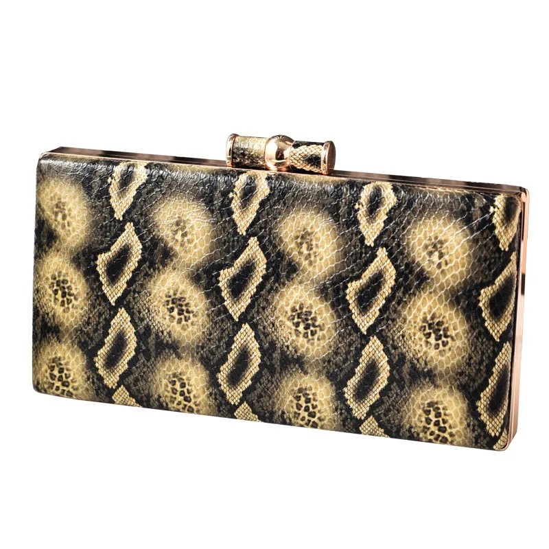 Fashionable Snake Skin Pattern Evening Bag Crossbody Handbag Women's Handbag Stylish Party Bag Crocodile And Leopard Print view 5