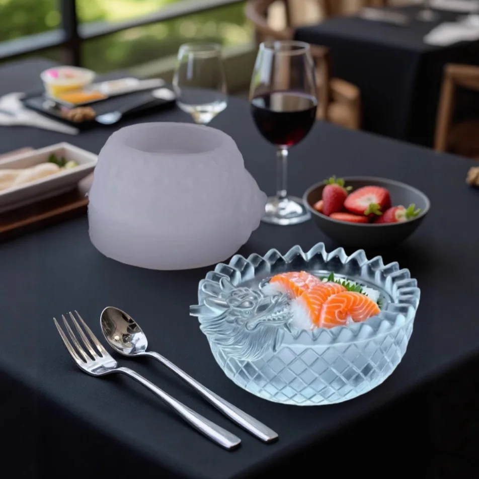 

Dragon-shaped Ice Bowl Silicone Mold DIY Oven-free Salmon Abalone Sashimi Cold Noodles Sweet Water Ice Bowl Epoxy Resin Mold