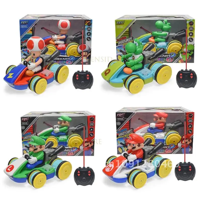 Anime Cartoon Figure Super Bro go-kart Toy Remote Control Car Gesture Induction Music Lighting Stunt Remote Control Kart Model