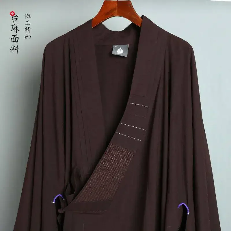 Monk Costume Buddhist Chinese Traditional Clothings Meditation Zen Shaolin Hanfu Clothing Taoism Tibetan Clothes Monk Robe