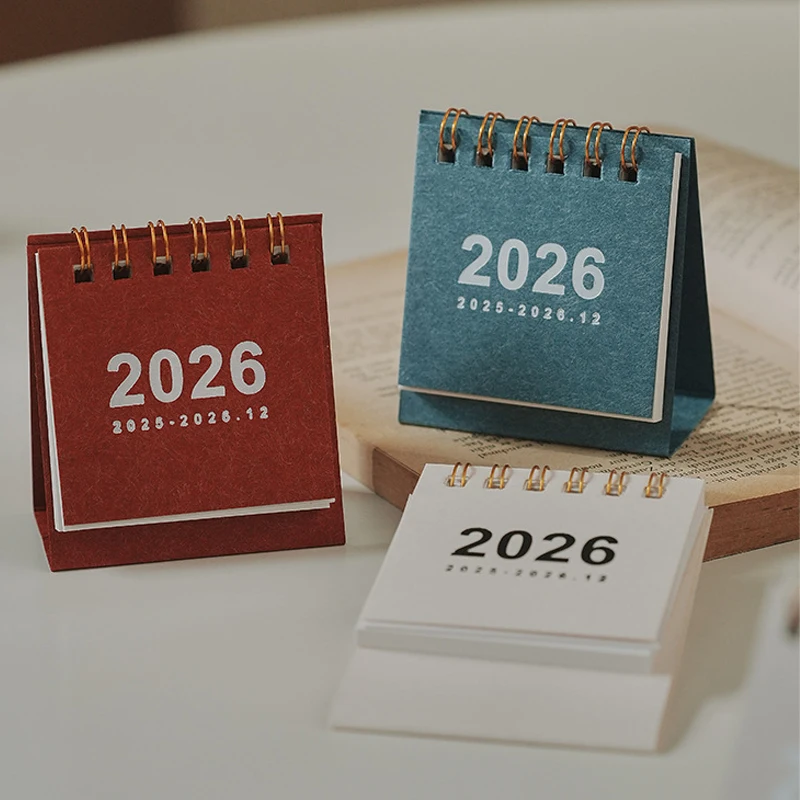 2026 Desk Calendar Mini Solid To Do List Calendar Books Kawaii Daily Monthly Yearly Planner Time Manegement Desk Decorations