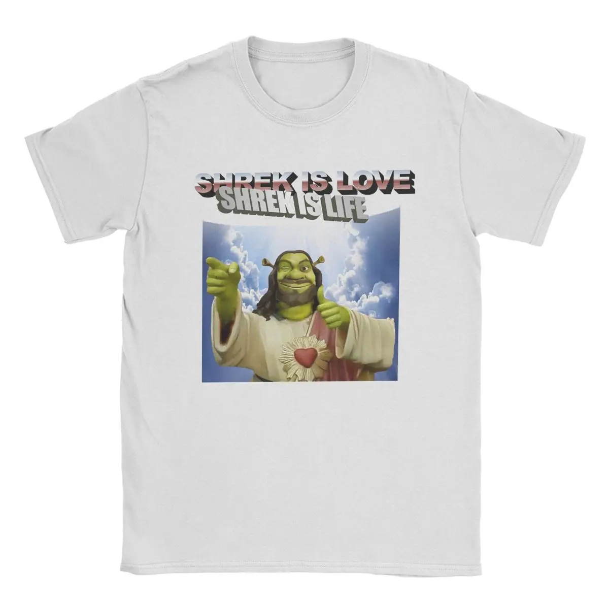 Funny Shreks Is Love Apparel Shirt for Men Women Humor Jesus Meme Novelty 100% Cotton Graphic Printing Tee Shirts