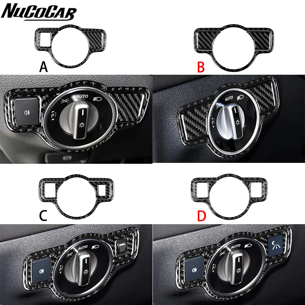 para-benz-gle-gls-w166-2016-2019-instrumento-de-fibra-de-carbono-painel-interruptor-do-farol-acessorios-do-carro-adesivos-decorativos-interiores