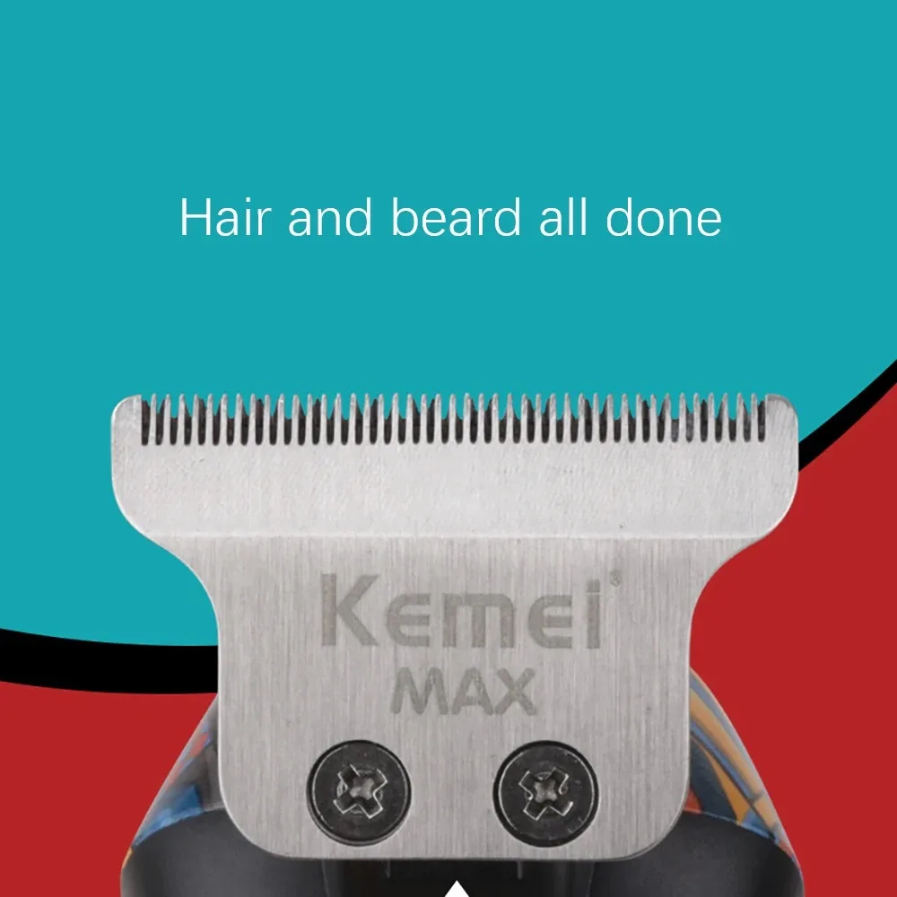 Kemei Hair Trimmer Men Professional Hair Clipper Electric Beard Razor 0mm T-blade Hair Cutting Machine Haircut Shaver KM-MAX5090