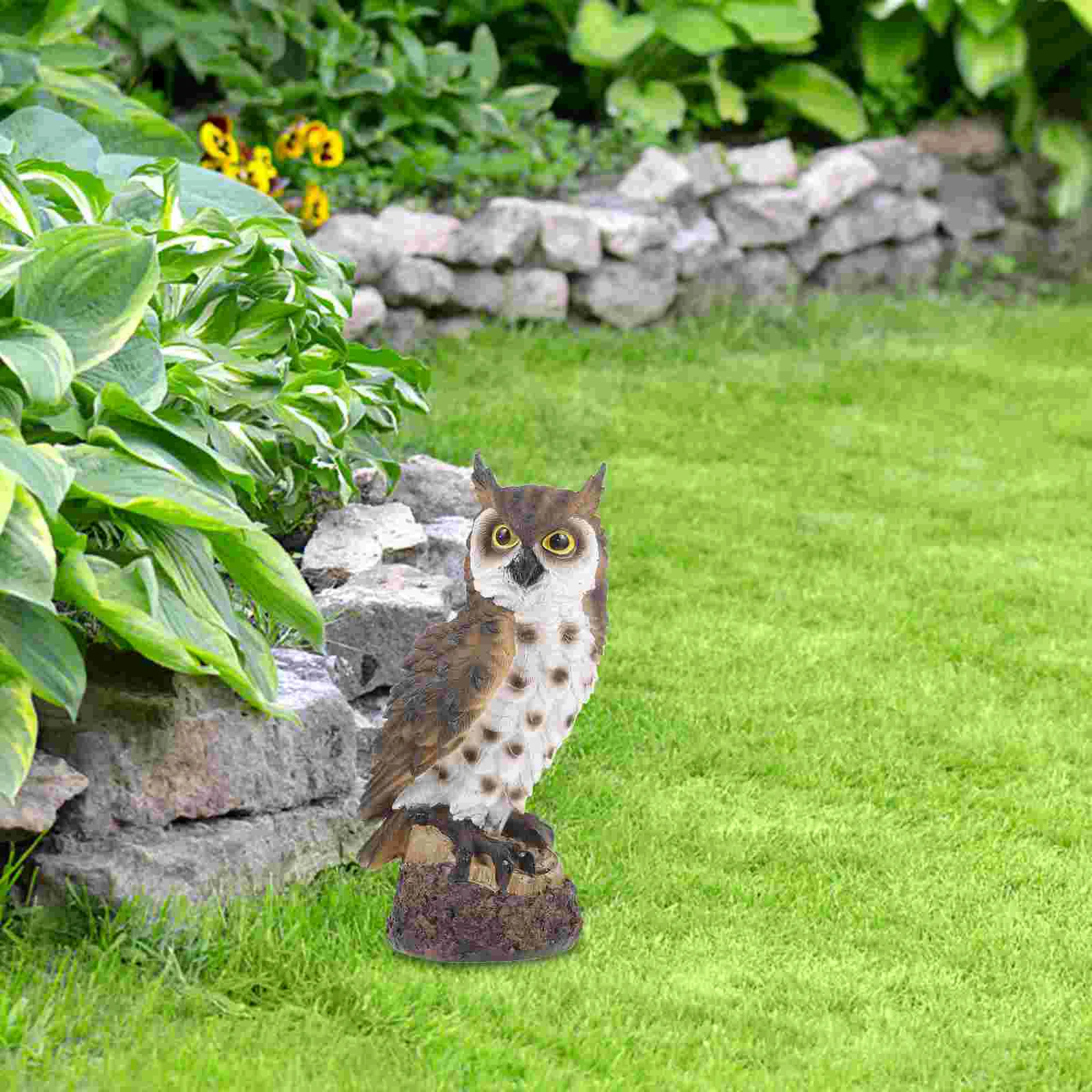 Solar Light Decor Garden Countryside Lawn Model Yard Animal Resin Outdoor Owl Decorative Craft Ornament