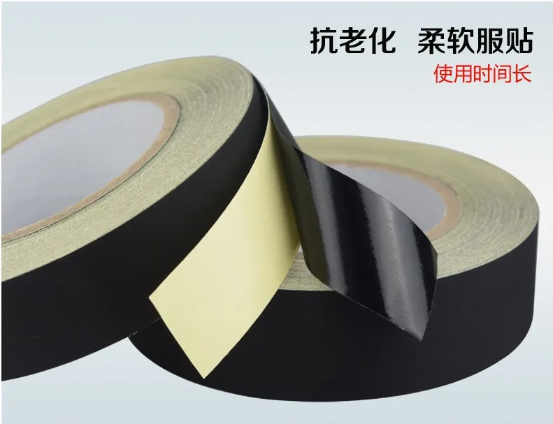 Acetate tape, 15mm wide and 30m long for crossing machine, black, high temperature insulation, fixed motor cable