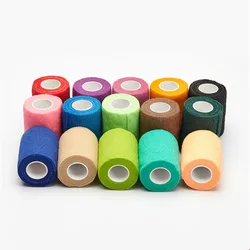 1pc 5cm*4.5m Grip Wrap Disposable Nonwoven Self Adhesive Elastic Bandage Finger Wrist Protection Tape Tattoo 18 Color