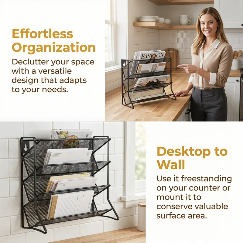 Wall Mounted 4-Tier Spice Rack, Carbon Steel Kitchen Cupboard Organizer, Non Slip Multi-layer Shelf for Seasoning Jar Pantry Use