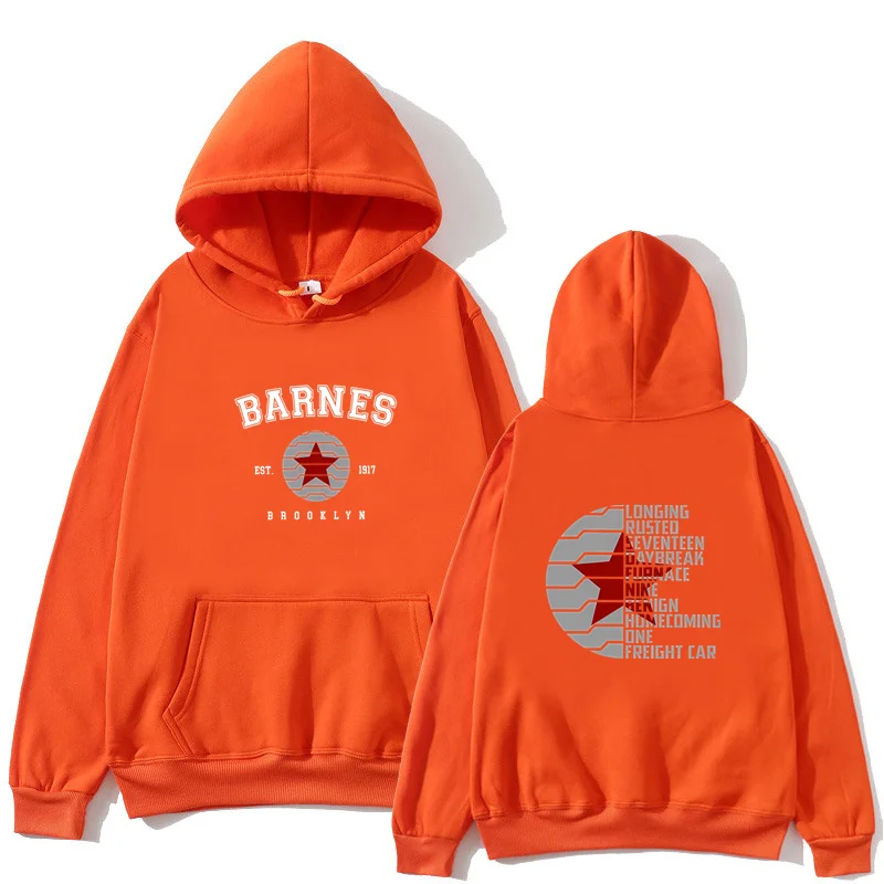 Herbst-Winter Retro Bucky Barnes 1917 Soldatenmode, vorne und hinten bedrucktes Muster, Sport- und Freizeit-Hoodie, Sweatshirt, Oberteil – Detail 7
