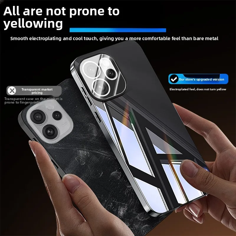 ينطبق ممن لهم رينو 15 برو حالة الهاتف المحمول الجليد كريستال الكهربائي تبديد الحرارة المضادة للسقوط الغطاء الواقي