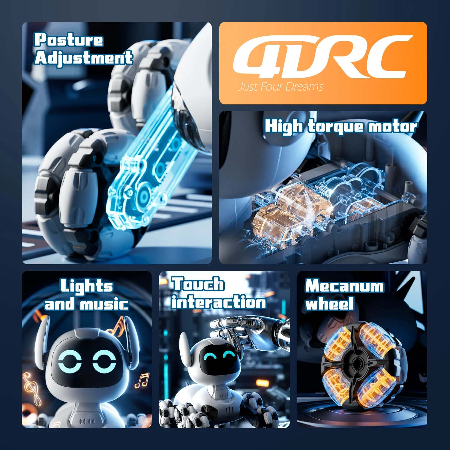 Novo y9 robô cão oito rodas dublê inteligente elétrico mecânico cão companheiro das crianças robô brinquedo cão