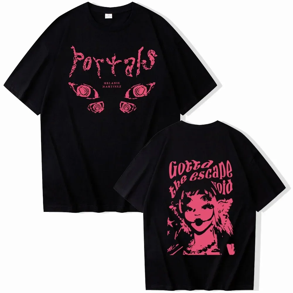 Camiseta gráfica Dark Fantasy para hombre y mujer, camiseta de manga corta con corte holgado, estampado de ojos misteriosos, camisetas negras de algodón estilo Hip-Hop
