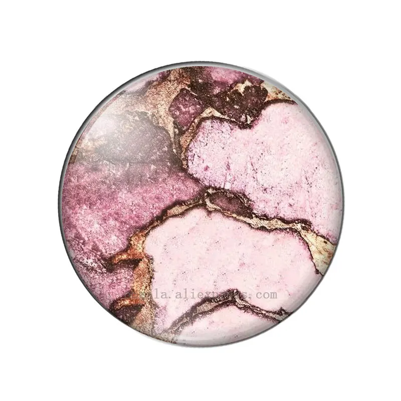 Złoty różowy Immation Stone Texture Patterns 12mm/18mm/20mm/25mm Okrągły szklany kaboszon fotograficzny demo płaski tył Dokonywanie ustaleń — zdjęcie 5