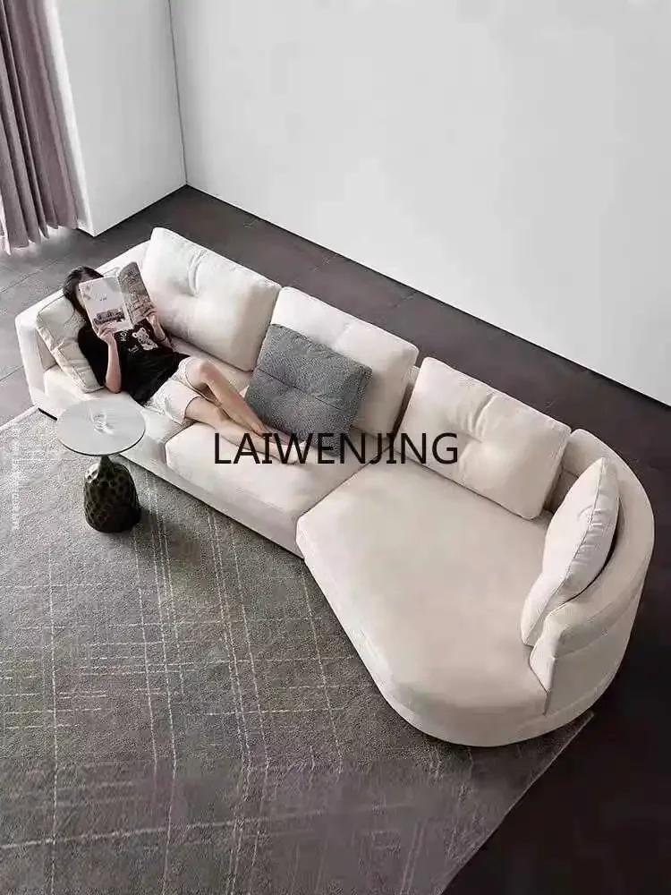 LYN semi-circular curved fabric sofa large flat floor small apartment living room special-shaped corner sofa