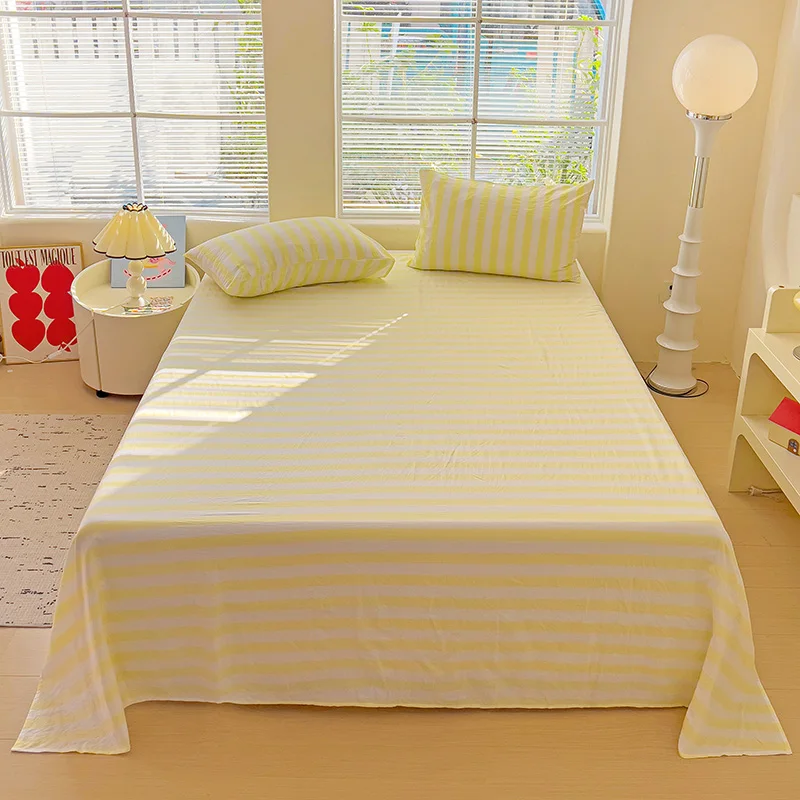 

«Смытая хлопковая однотонная простыня высокого качества, двуспальная двуспальная кровать размера «king-size», простыни из чистого хлопка, один размер, детское постельное белье