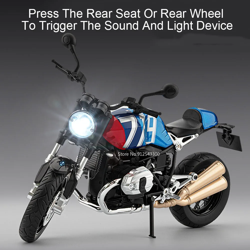 1:9 Schaal Retro Latte V4S Motorfiets Model Speelgoed Wiel Steering Schokabsorptie Metalen Body Motor Modellen voor Jongens Verjaardagscadeautjes