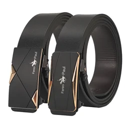 Fashion Men's Belt Men's Genuine Leather Belt Automatic Buckle Ratchet Belt Random Adjustment