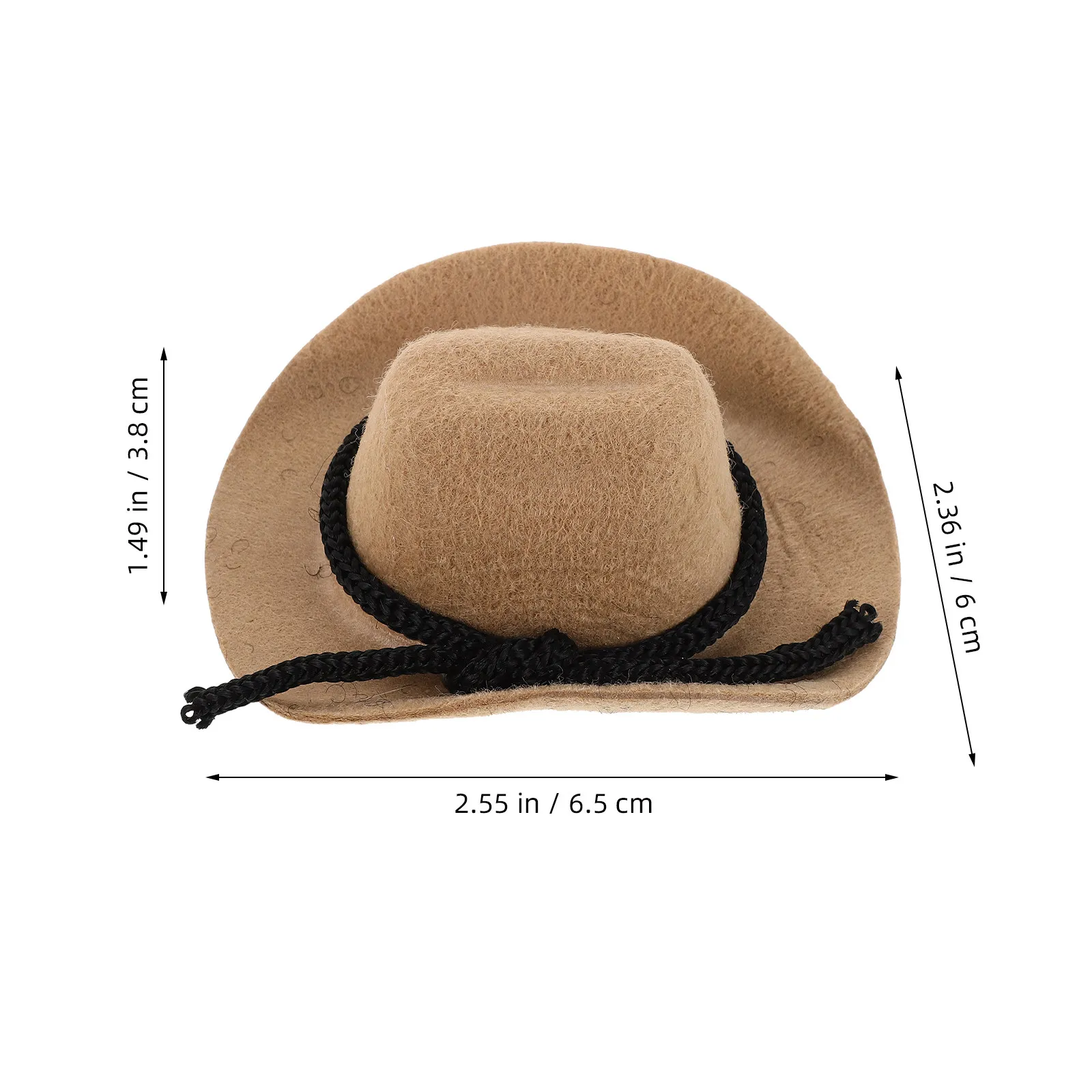 4 Piezas de Mini Sombreros de Vaquero, Accesorios Sencillos de Estilo Western para Niñas Vaqueras, 6.5cm, Color Caqui, Mini Sombreros Decorativos para Fiestas