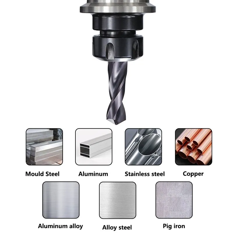 1-12mm Carbide Alloy Drill Bit Tungsten Steel Twist Bit VAPO Straight Handle Solid Monolithic Drill For CNC Lathe Machine