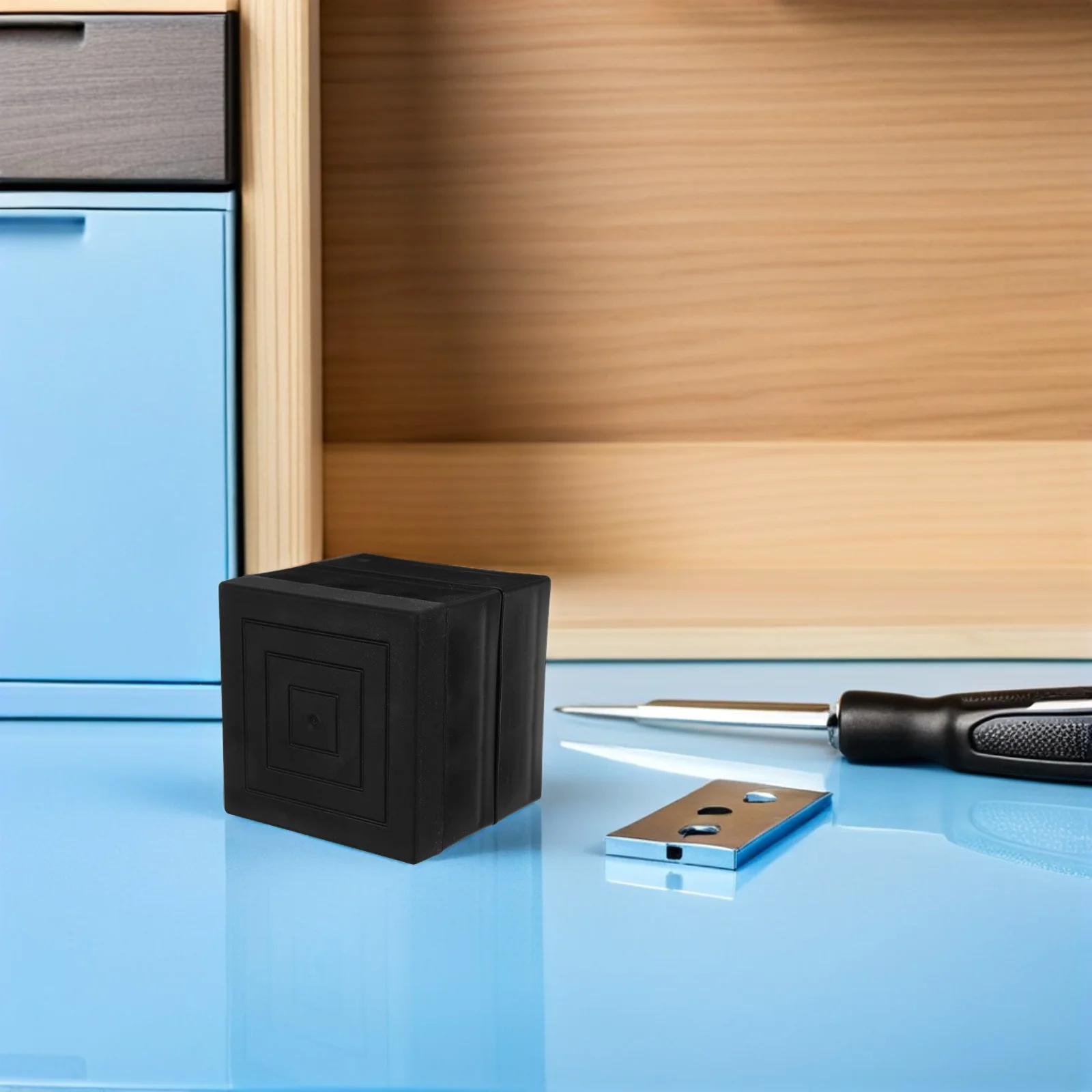 

4pcs Furniture Risers Heavy Duty Stackable Bed Leg Risers For Table Desk Sofa Chair Cabinet Lift Height Black Furniture Support