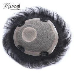 Male Wig Men Capillary Prothesis Machine Made Wig Natural Hairpiece 100% Human Hair Replacement System Natural Black Men Toupee