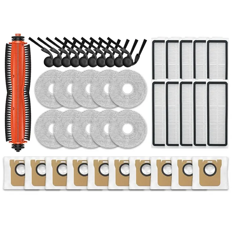 

Запасные части Y59A для робота-пылесоса Xiaomi Robot Vacuum 5/Robot Vacuum 5 Pro - Основная щетка Tricut, боковая щетка, фильтр, тряпка для мытья полов, мешок для сбора пыли OV31GL/OV