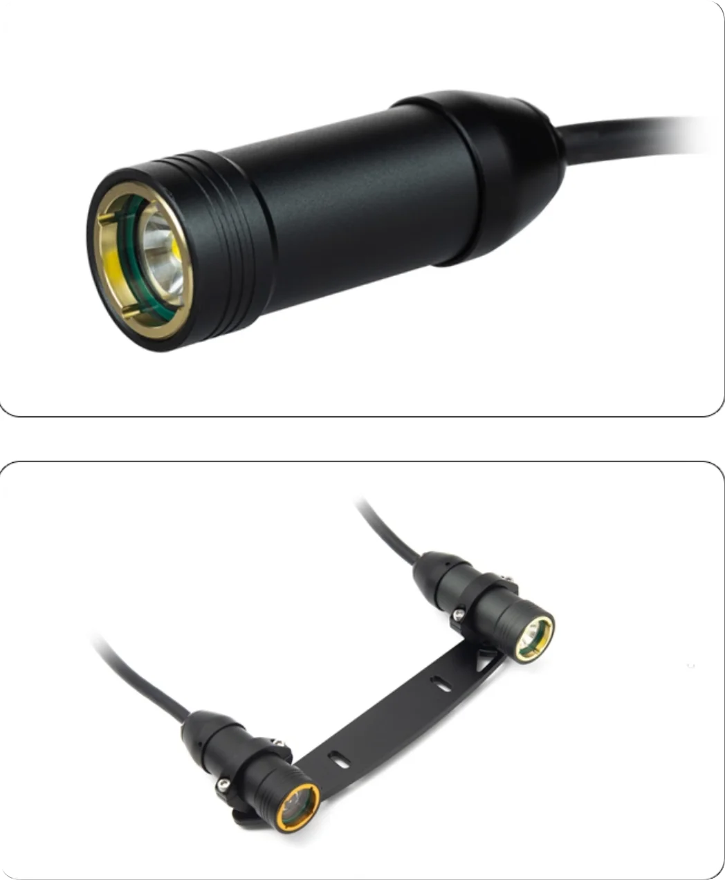 15W 1300LM Underwater LED Light 100M Depth - 12-28V PWM Dimming, 5700K for ROV ArduSub Waterproof Lighting