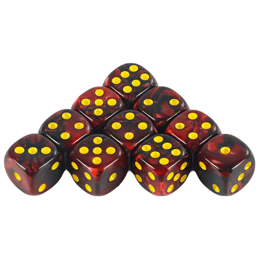 T&G 10pcs/set of 12mm D6 Gambling Dice with Gold Standard Dot for  Tabletop Game